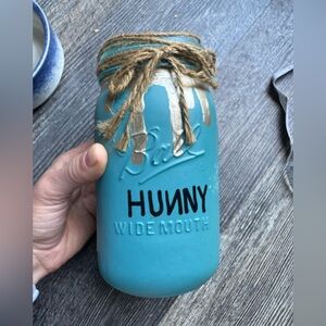 Blue Mason Jar with Twine Accent | Winnie the Pooh Hunny Jar